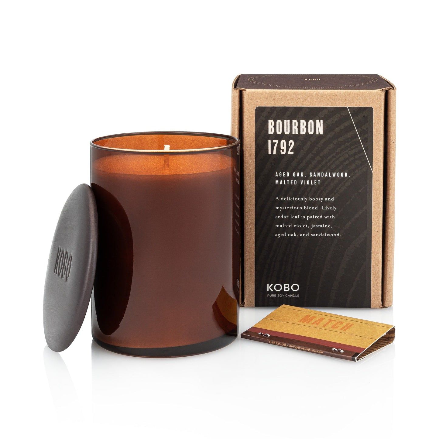 KOBO Bourbon 1792 Woodblock Candle (15 oz) #10076125