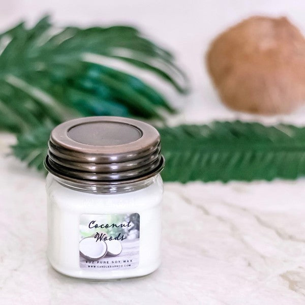 Coconut Woods 8oz Mason Pure Soy Candle