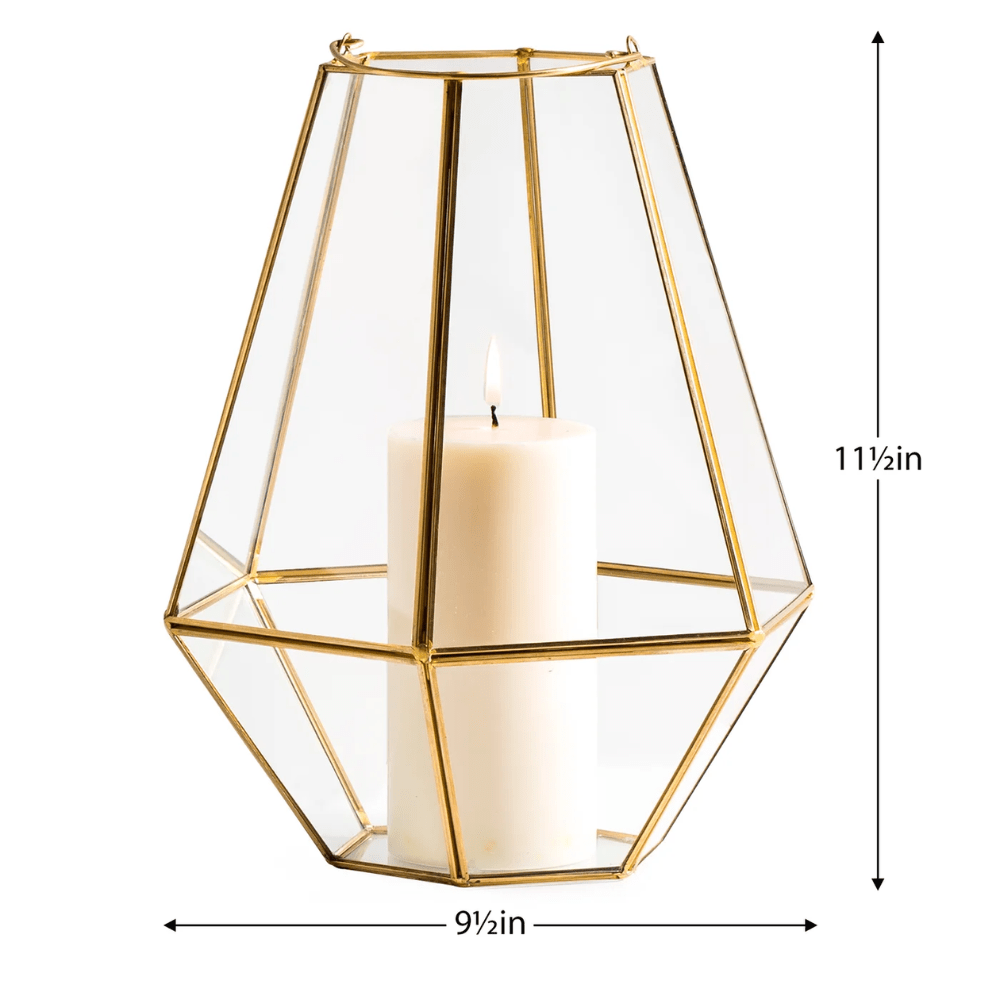 Oro Hexagon Glass Hurricane