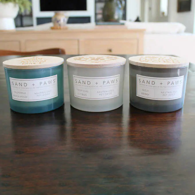 Sand + Paws Scented 12 oz. Candles – Set of 3