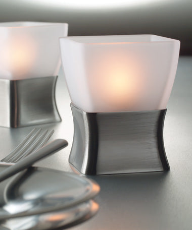 Hollowick Odyssey Metal Holder Base, Satin Pewter