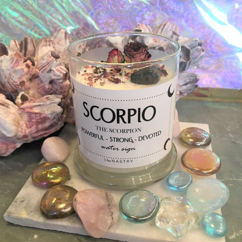 Lunastry Zodiac Soy Wax Crystal Candle 11oz