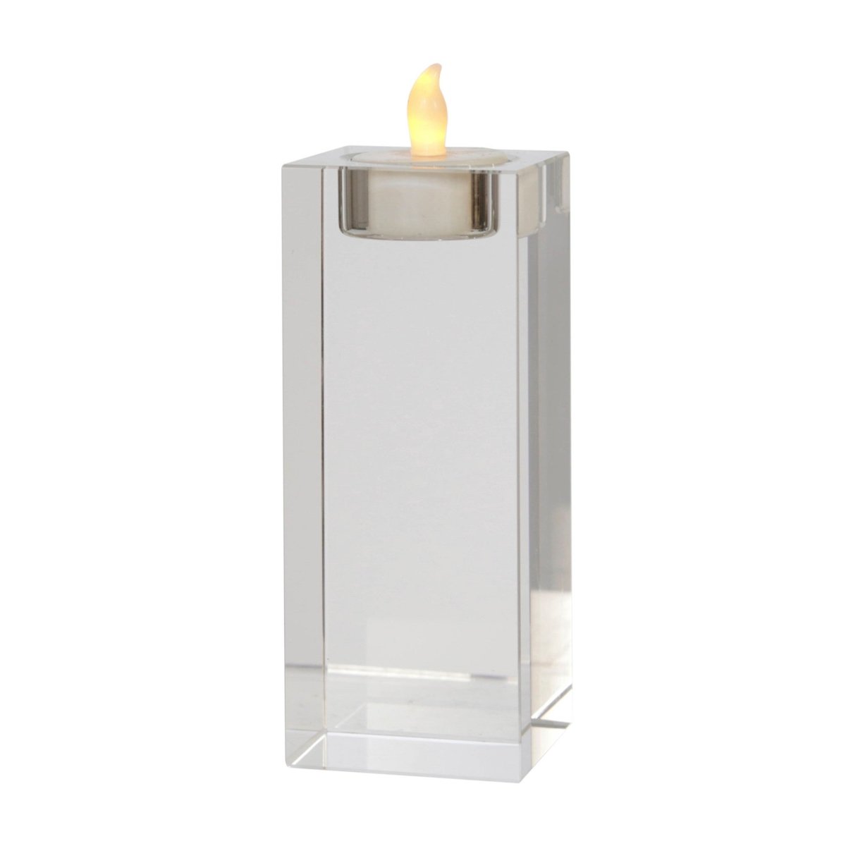 Sagebrook Home Clear Glass Square Pillar Candle Holder - lily & onyx