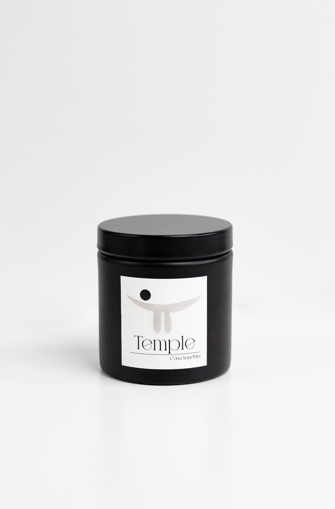 Coconut-Apricot Wax Candle - Black Tin Candles Casa Sanctum Temple 9oz