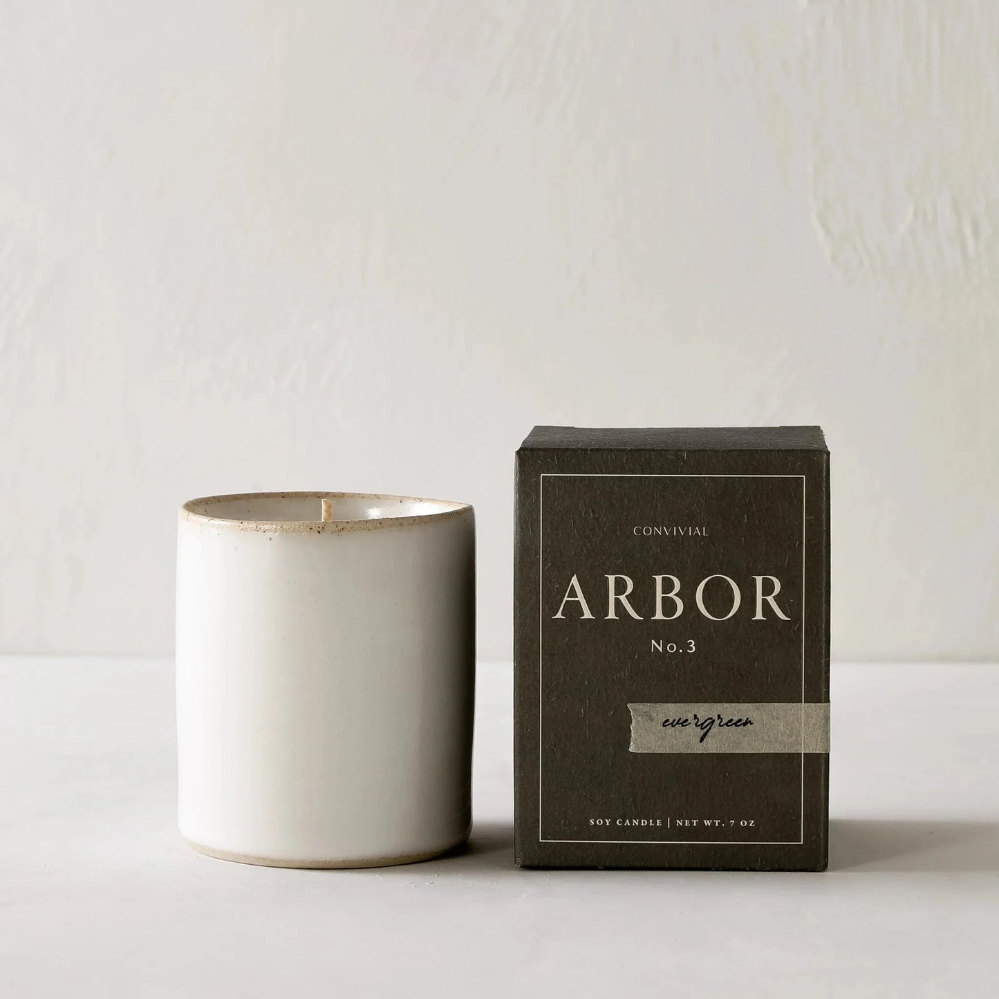 Stoneware Candle Candles Convivial Evergreen