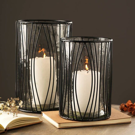 10" Metal Glass Hurricane