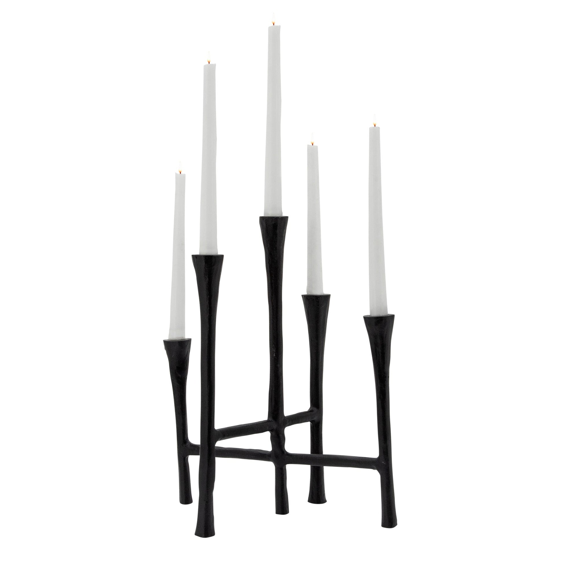 Sagebrook Home Iron Metal 5-Candlestick Stand - lily & onyx