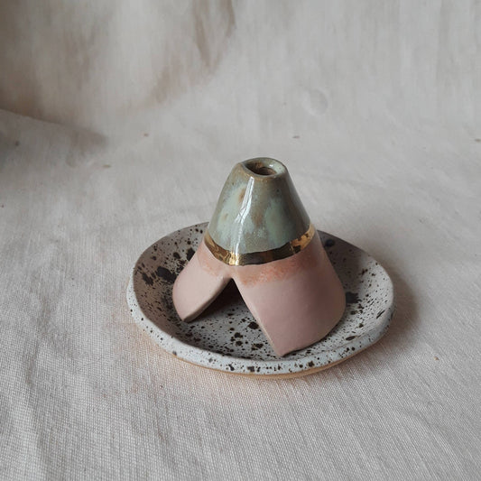 Curious Clay Incense Teepee and Plate