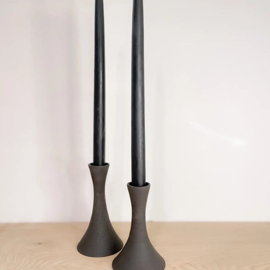 JordanBCeramics: Black Taper Candleholders