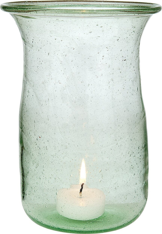 Light Green Tidal Recycled Glass Tall Vase