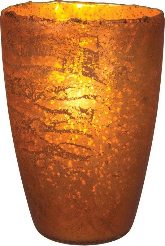 Copper Nubiti Luxe Glass Large Candle Holder (9-inch x 6-inch)