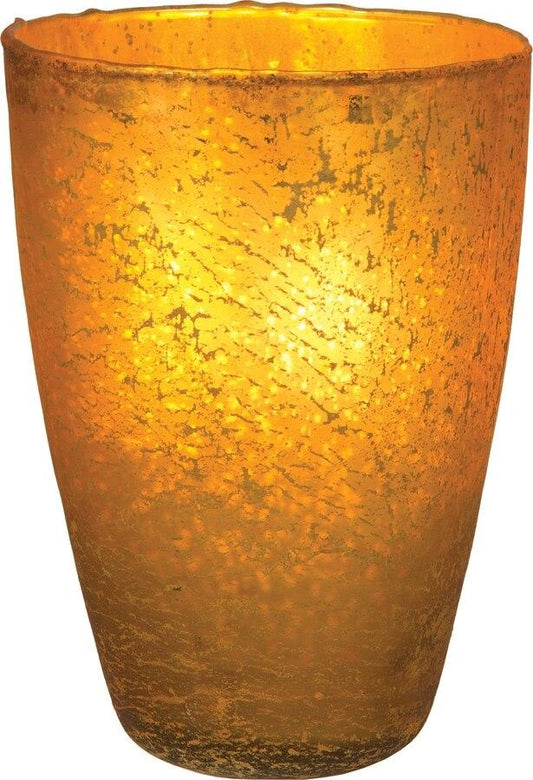 Gold Nubiti Luxe Glass Large Candle Holder (9-inch x 6-inch)