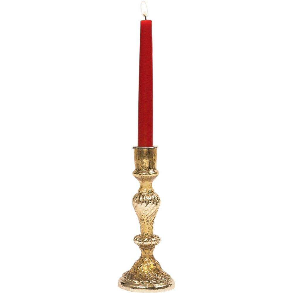 Gold Grace Mercury Glass Swirled Candlestick