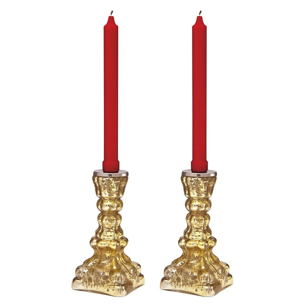 Gold Estelle Mercury Glass Candlestick, Set of 2