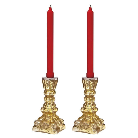 Gold Estelle Mercury Glass Candlestick, Set of 2