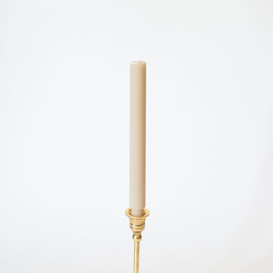 Parchment Ribbed Taper Candle Set