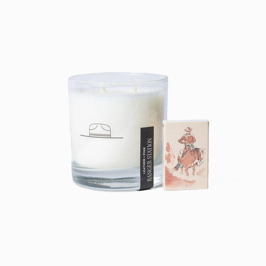 Leather + Pine Candle