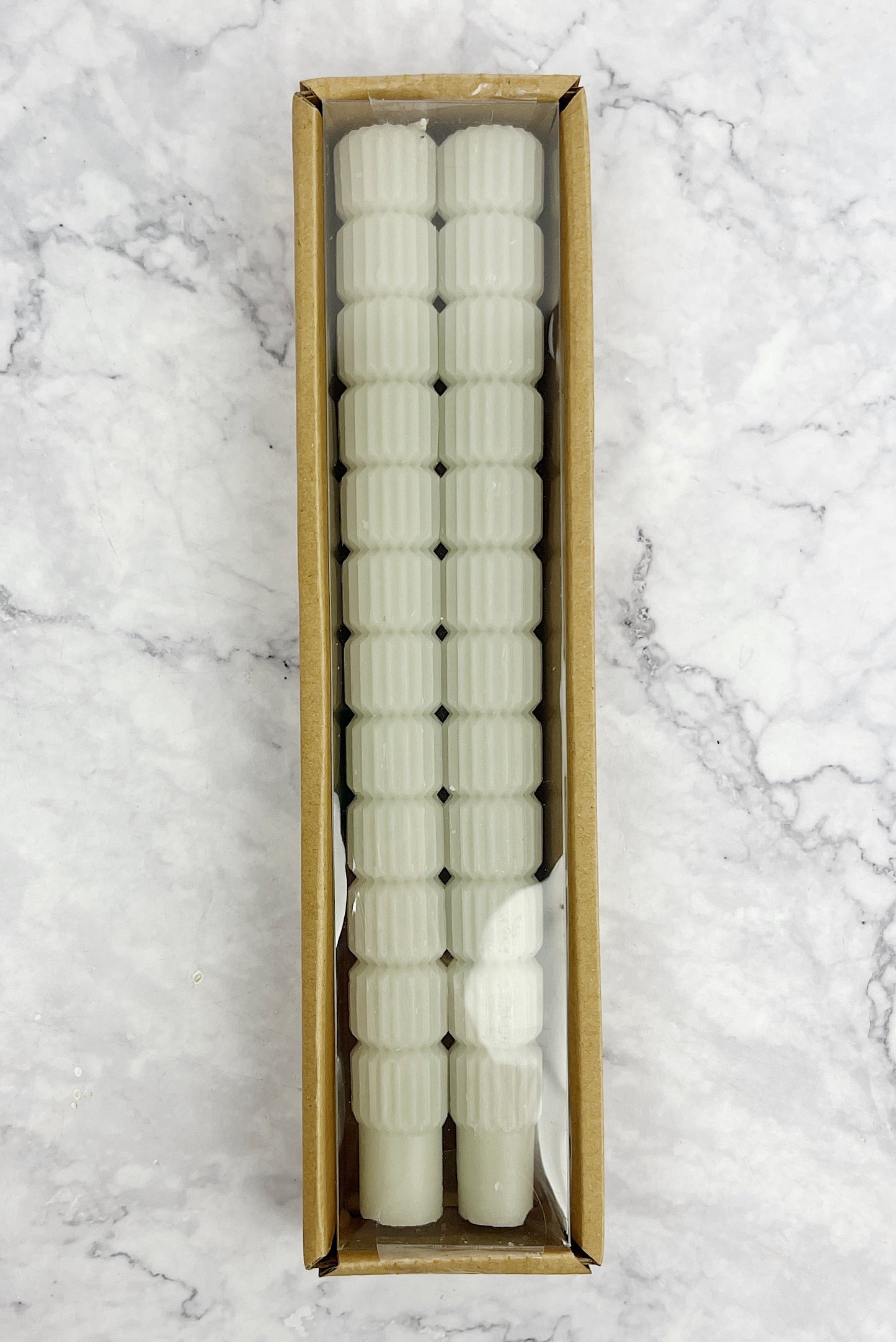 Grey Sculpted Taper Candle Set