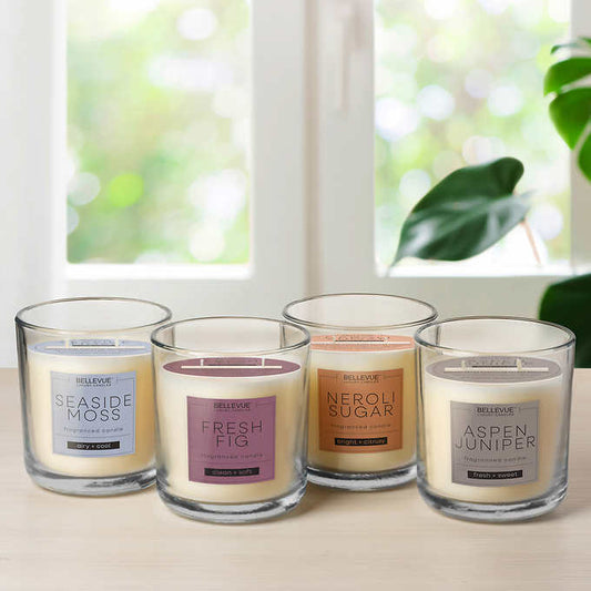 Bellevue Luxury Candles, 11oz, 4-Pack, Soy Blend Candles
