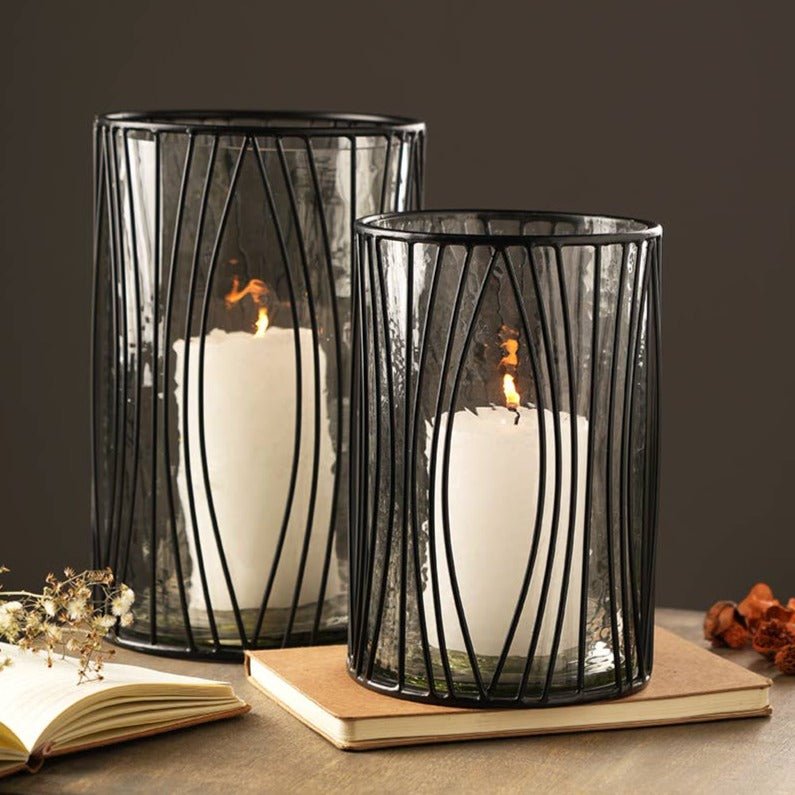 8" Metal Glass Hurricane