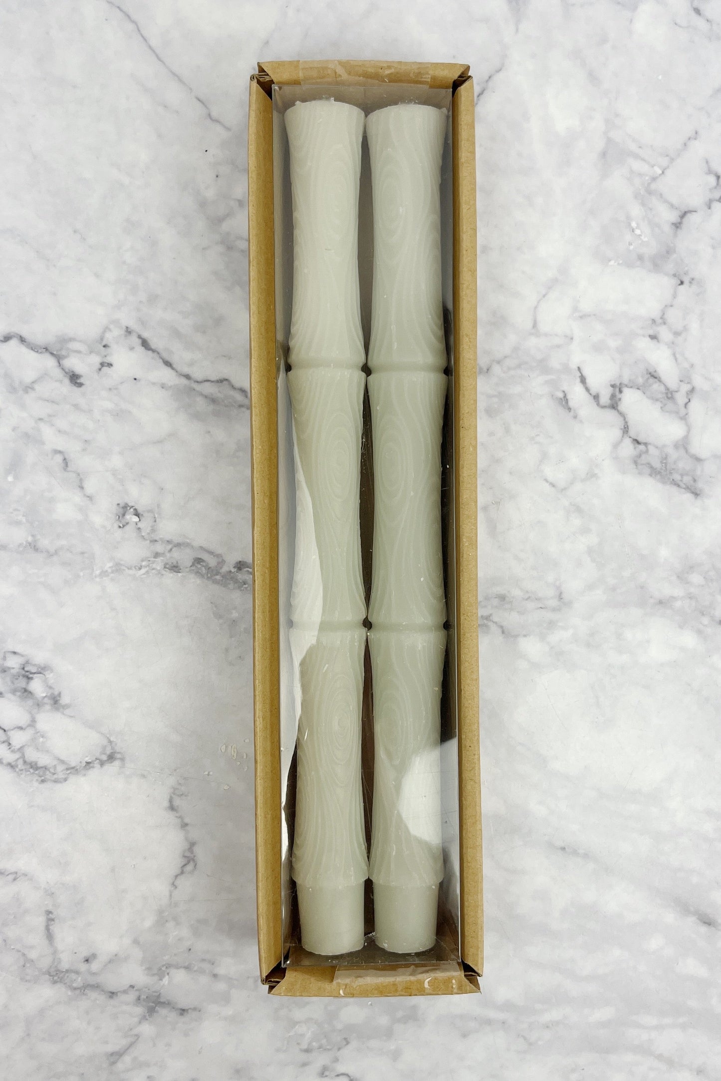 Grey Sculpted Taper Candle Set