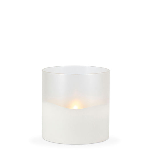 Frosted Glass LED Wax Candle 6 x 6