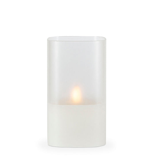 Frosted Glass LED Wax Candle 4 x 4 x 7