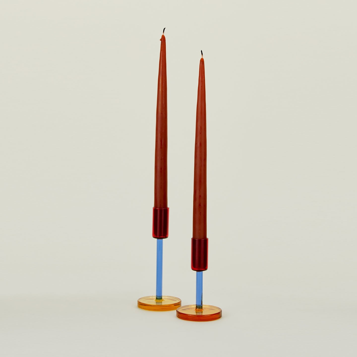 Color Block Candle Holder - Red/Blue