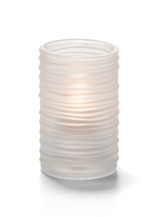 Hollowick Satin Crystal Typhoon Cylinder Spun Glass Candle Holders