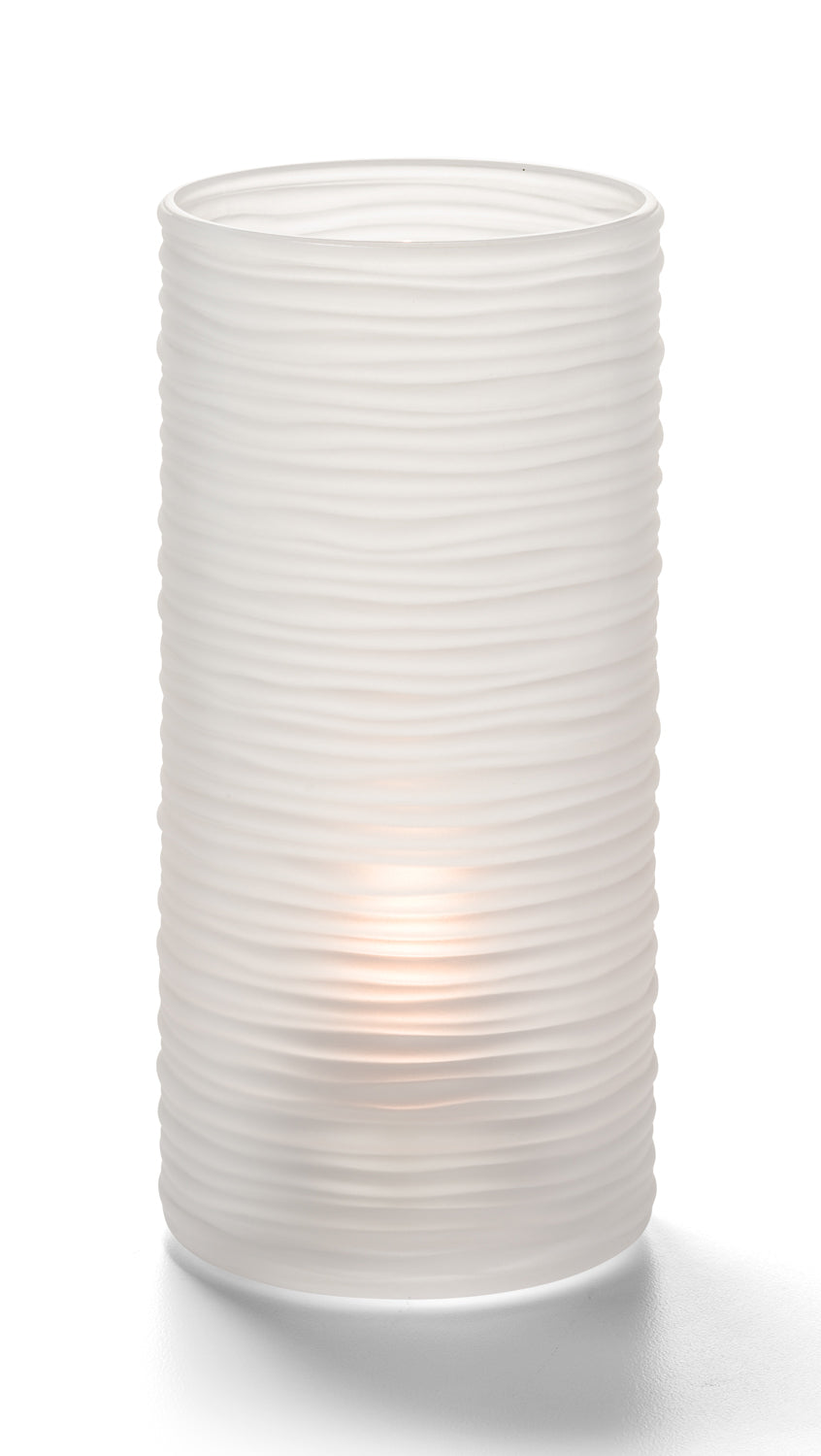 Hollowick Satin Crystal Typhoon Cylinder Spun Glass Candle Holders