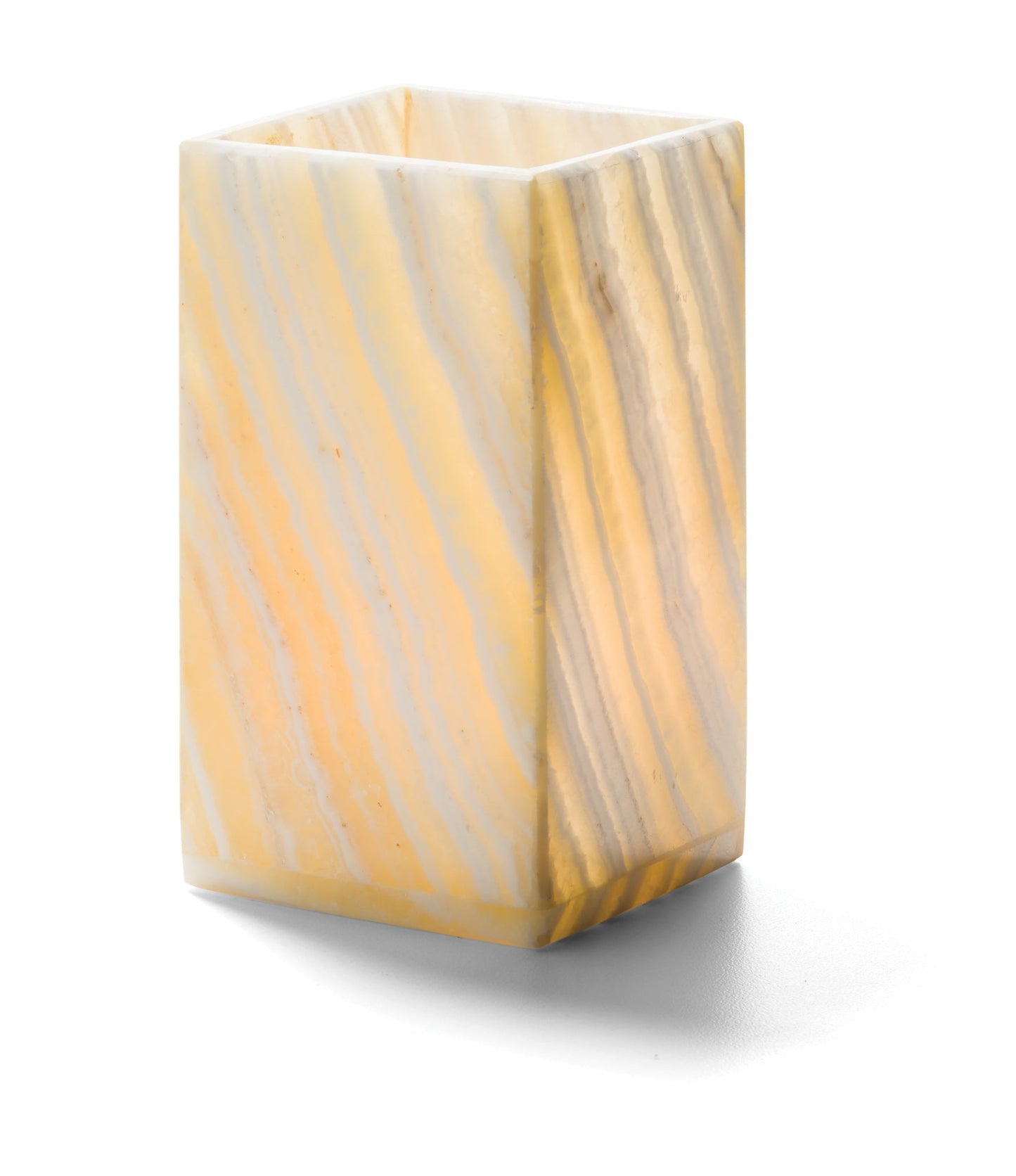 Hollowick Luxor Square Solid Alabaster Candle Holders