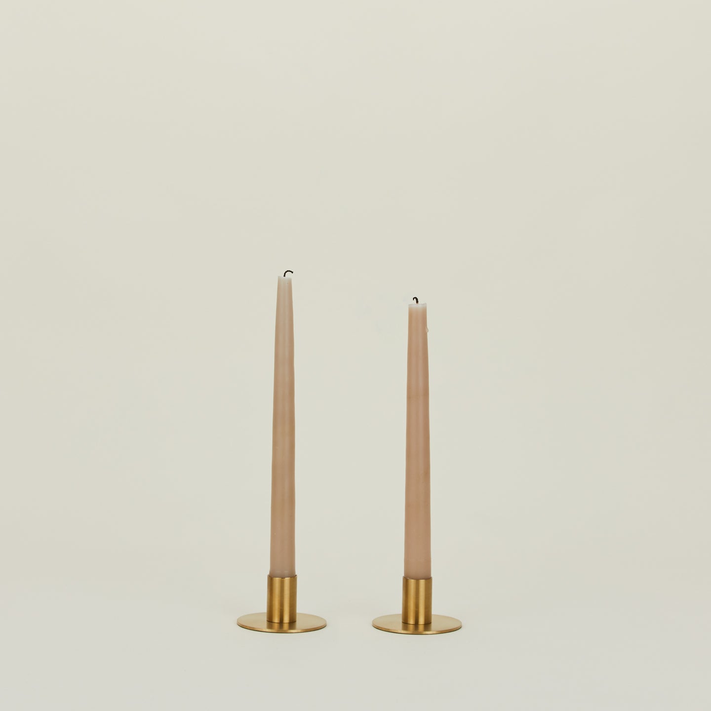 Essential Metal Candle Holders, Set of 2 - Brass