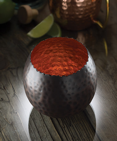 Hollowick Cauldron Metal Votive Lamp, Hammered Dark Bronze and Copper Leaf