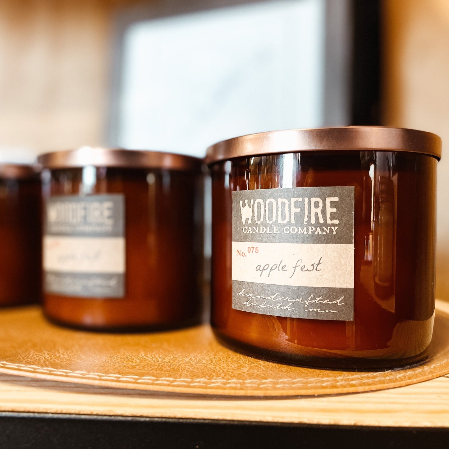 Amber 3-wick Tumbler Jar