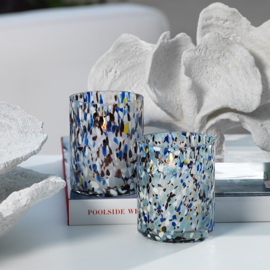 Amalfi Glass Tealight / Votive Holder - Set of 2 Assorted
