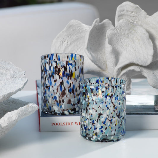 Amalfi Glass Tealight / Votive Holder - Set of 2 Assorted