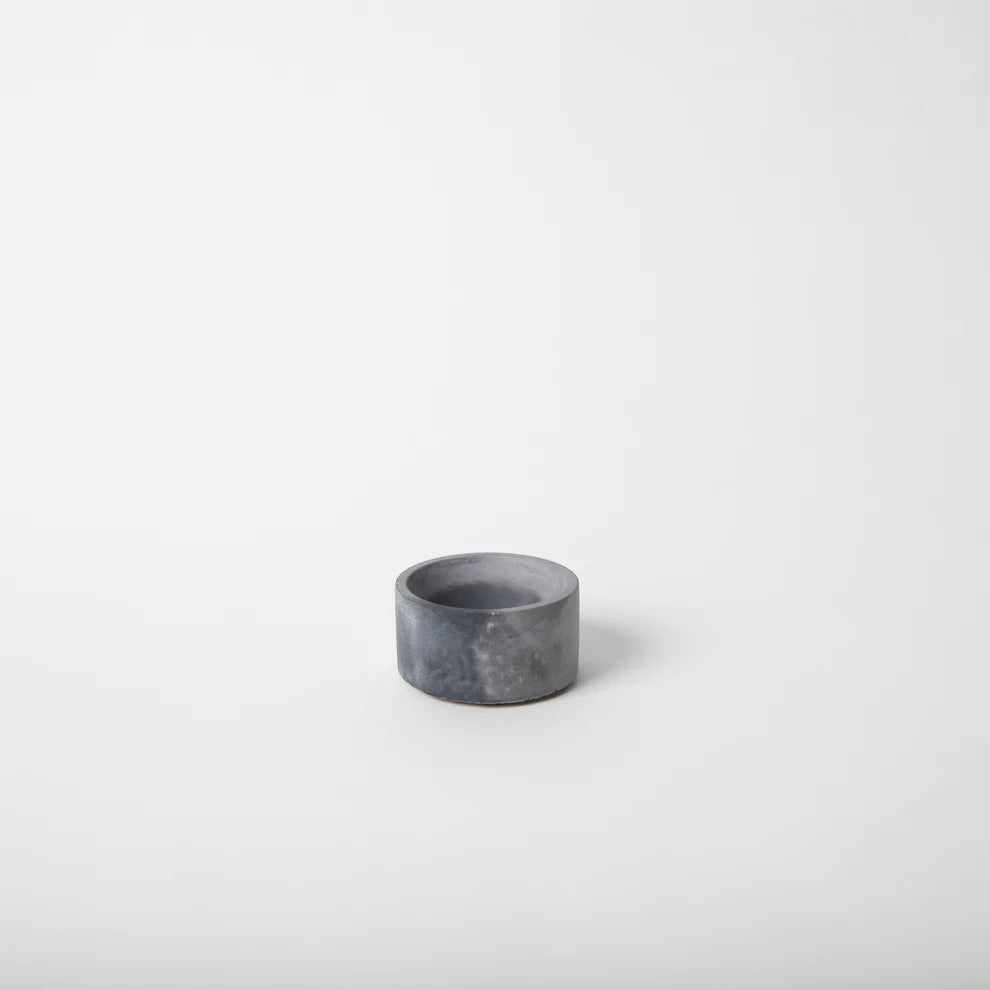 Marbled Round Incense Holder - Black & Grey