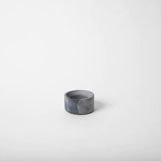 Marbled Round Incense Holder - Black & Grey