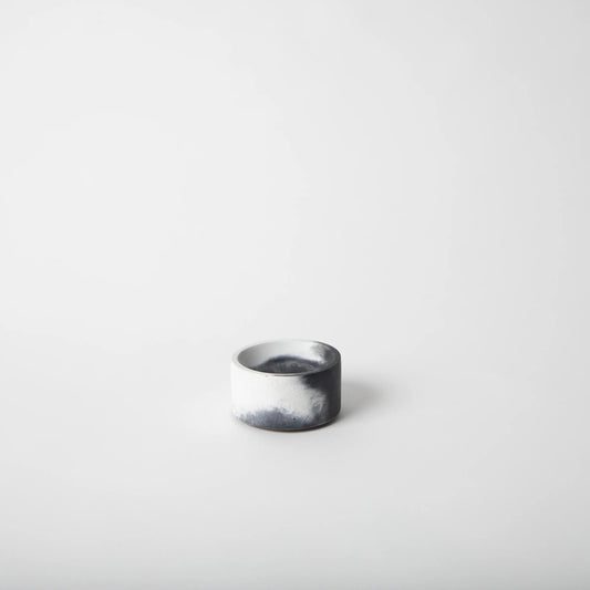 Marbled Round Incense Holder - Black & White