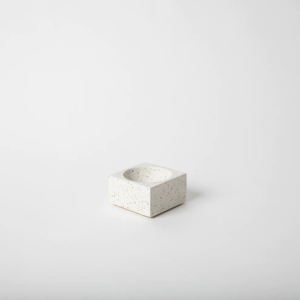 Terrazzo Square Incense Holder - White