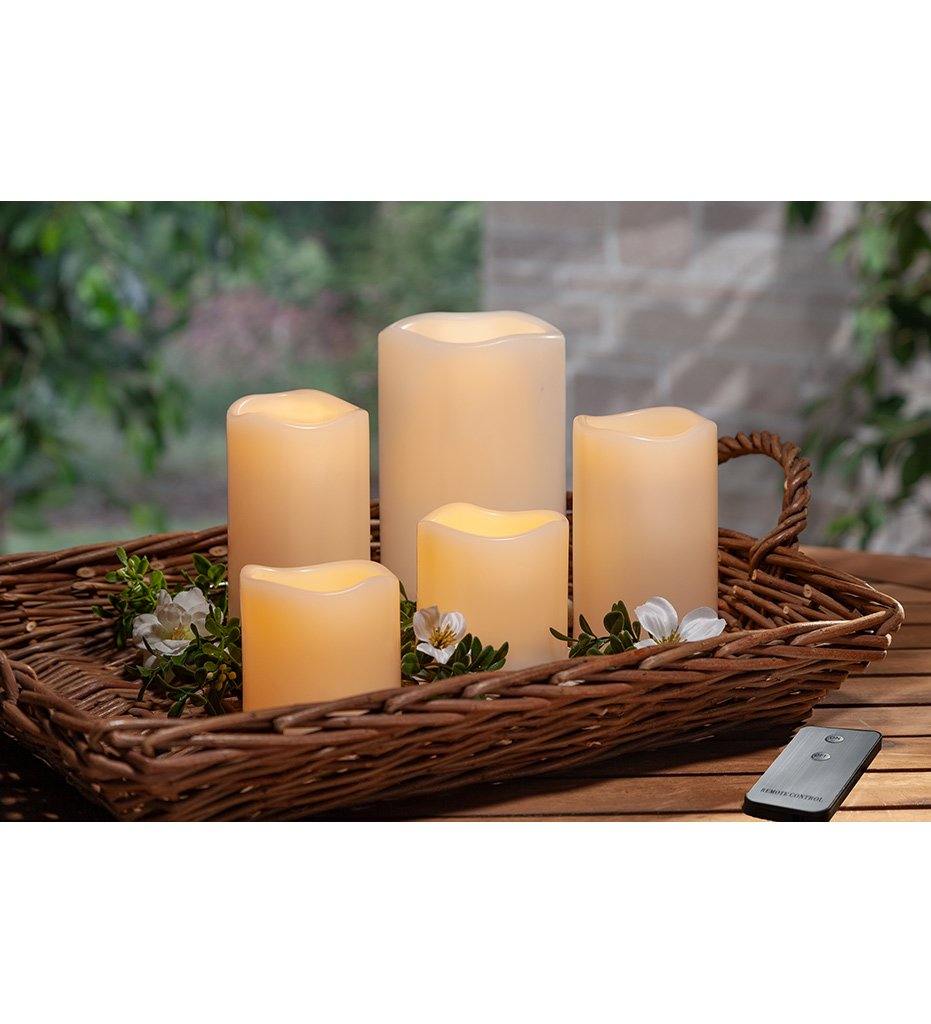 Outdoor LED Bisque Candles (Set of 5)