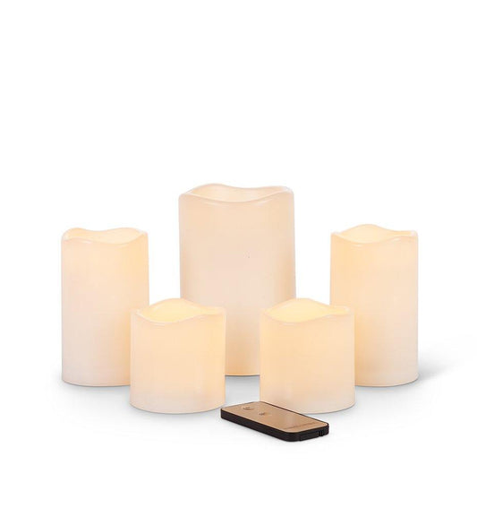 Outdoor LED Bisque Candles (Set of 5)