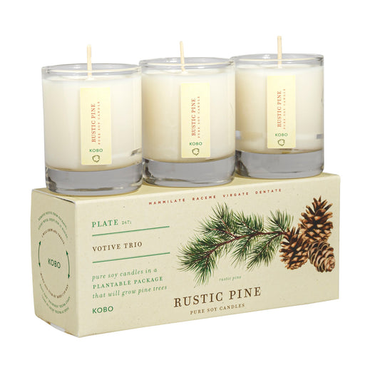 KOBO Votive Trio - Rustic Pine (3 x 2.3 oz) #10087016