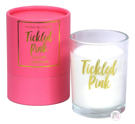 Lifefetish Tickled Pink Peony & Tangerine Blossom Scented Glass Jar Candle