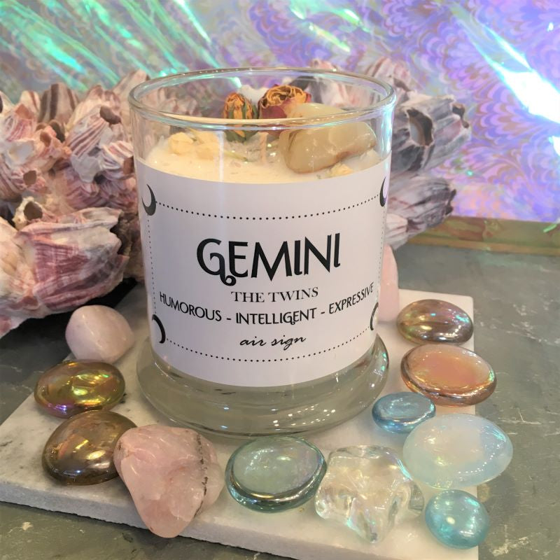 Lunastry Zodiac Soy Wax Crystal Candle 11oz