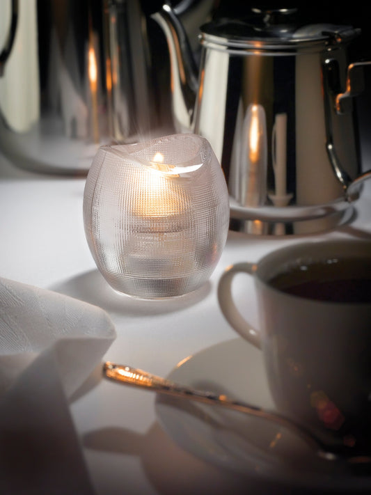 Hollowick Satin Crystal Pixel Glass Tealight Holder