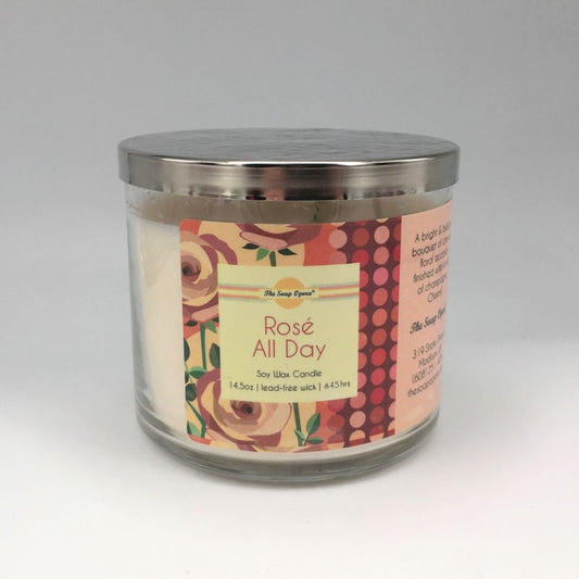 The Soap Opera Soy Wax Candle 14oz 411g - Rosé All Day