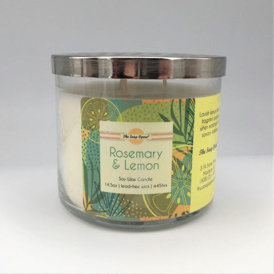 The Soap Opera Soy Wax Candle 14oz 411g - Rosemary & Lemon