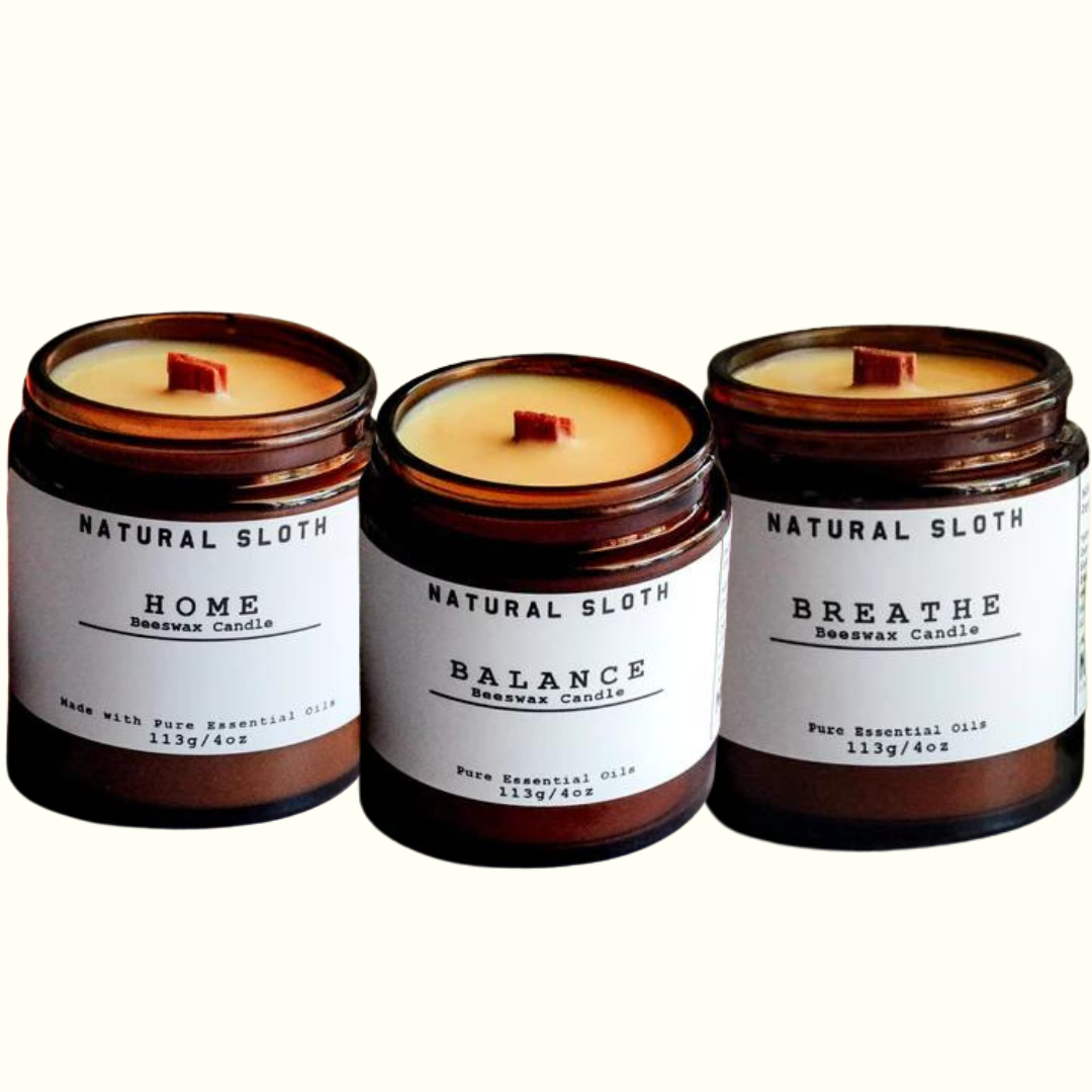 Natural Sloth Beeswax Candles Bundle