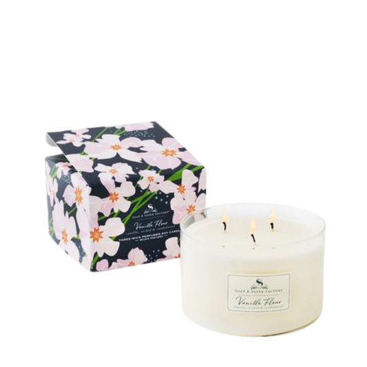 Soap & Paper Factory Vanilla Fleur Three-Wick Candle (18 oz) #10083703